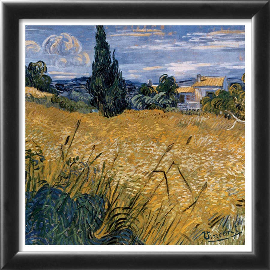 Champ De Ble Vert Avec Cypres - Van Gogh Painting On Canvas